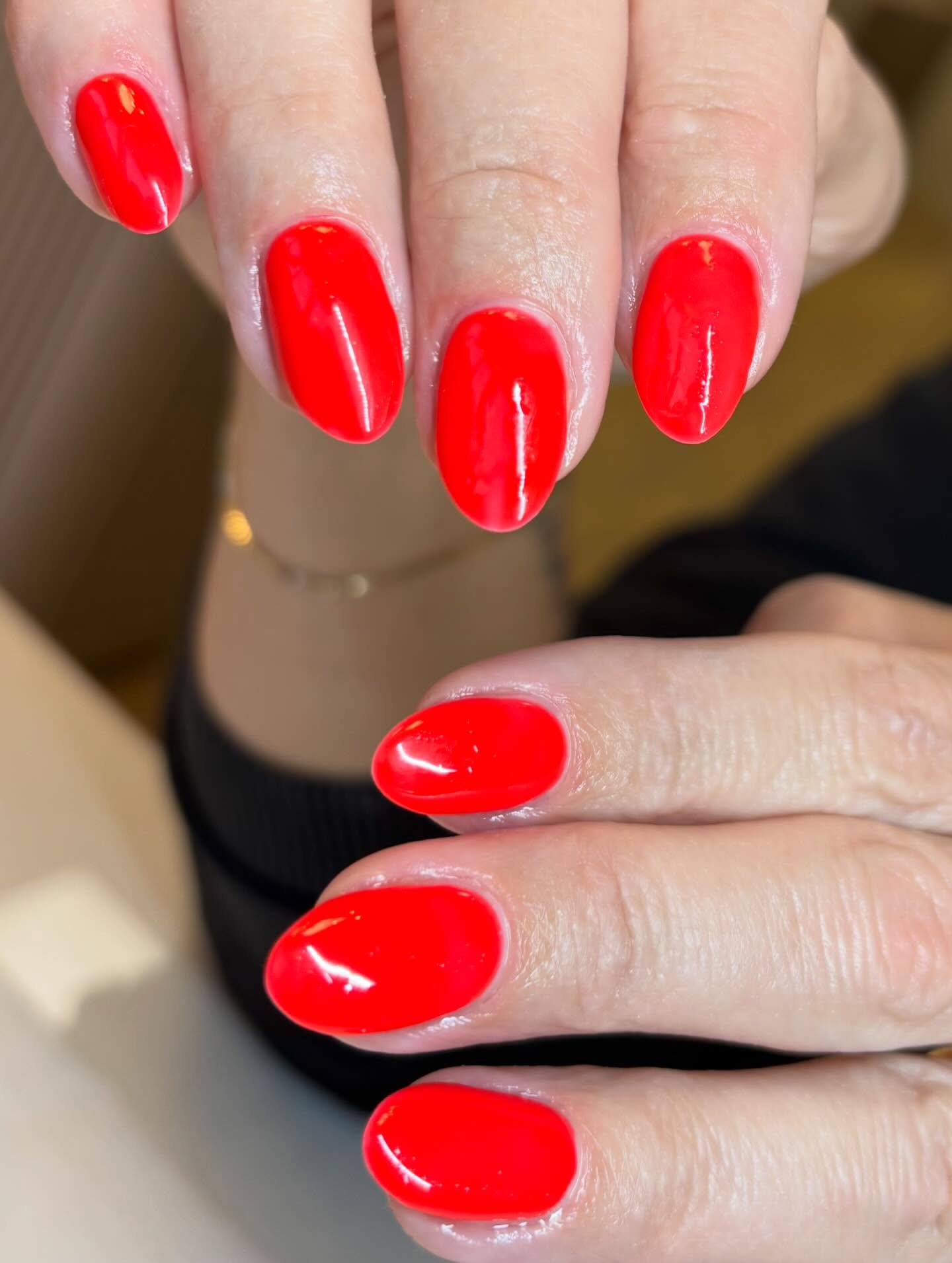 Red gel manicure